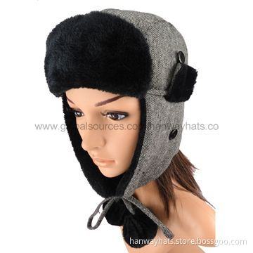 Korean Winter Hat with Soft Fake Fur Lining and Pompoms